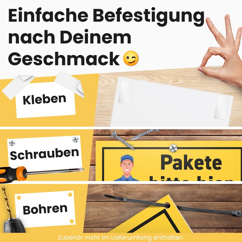 DankeDir! Pakete hier abgen - Plastic Sign 30 x 20