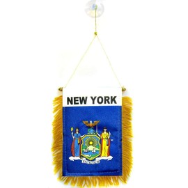 1000 Flags Limited New York State Flag Car Window Hanging Pennant