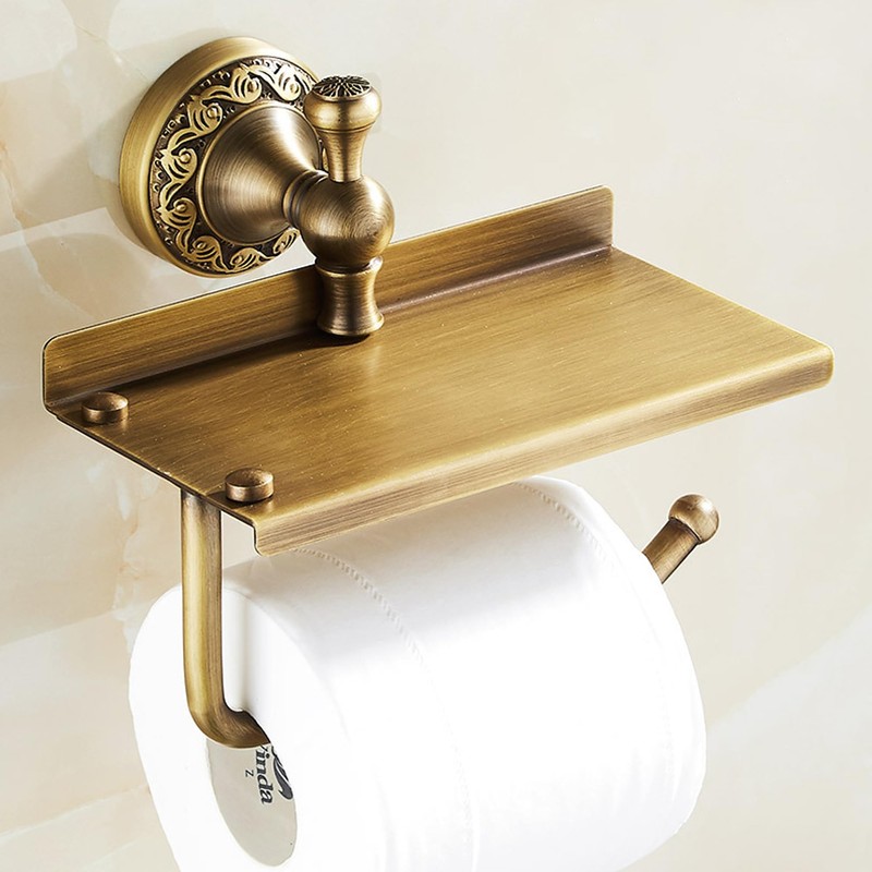 Toilet Paper Holder with Phone Shelf, Bathroom Toilet Paper Roll