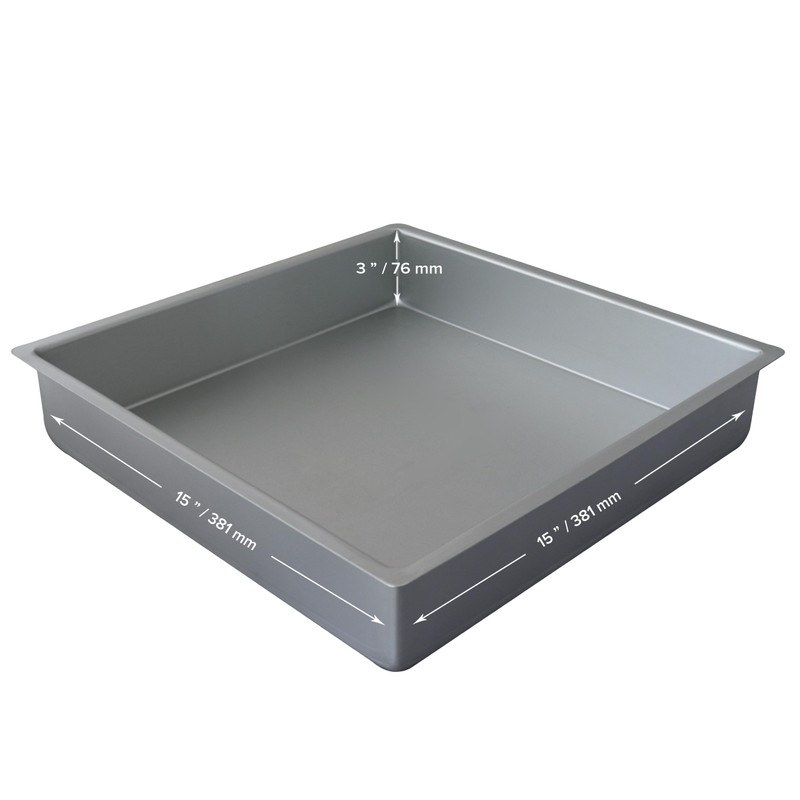 PME SQR053 Quadratische Kuchenform aus eloxiertem Aluminium, 127 x 127