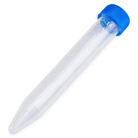 15ml Centrifuge Tube, Economy, PP Material, Printed Graduation, Blue Cap, Sterile, Karter Scientific 403X3 (Pack 50)