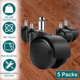 Office Chair Casters 11mm x 22mm Office Chair Wheels Swivel Desk Chair Replacement Wheels Wheels Universal Standard Sterm Size Fits 5 Meters