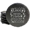 Faith and Hope: Laser Etched Enduring Love: Corinthians 13:8 Coasters