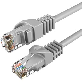 Cables Direct Online Cat6 200FT Network Ethernet Patch Cable, 550Mhz Internet Wire, Compatible with PC, Laptop, Modem, Router, TVs, Printer Cord, Consoles for Home and Office, Gray