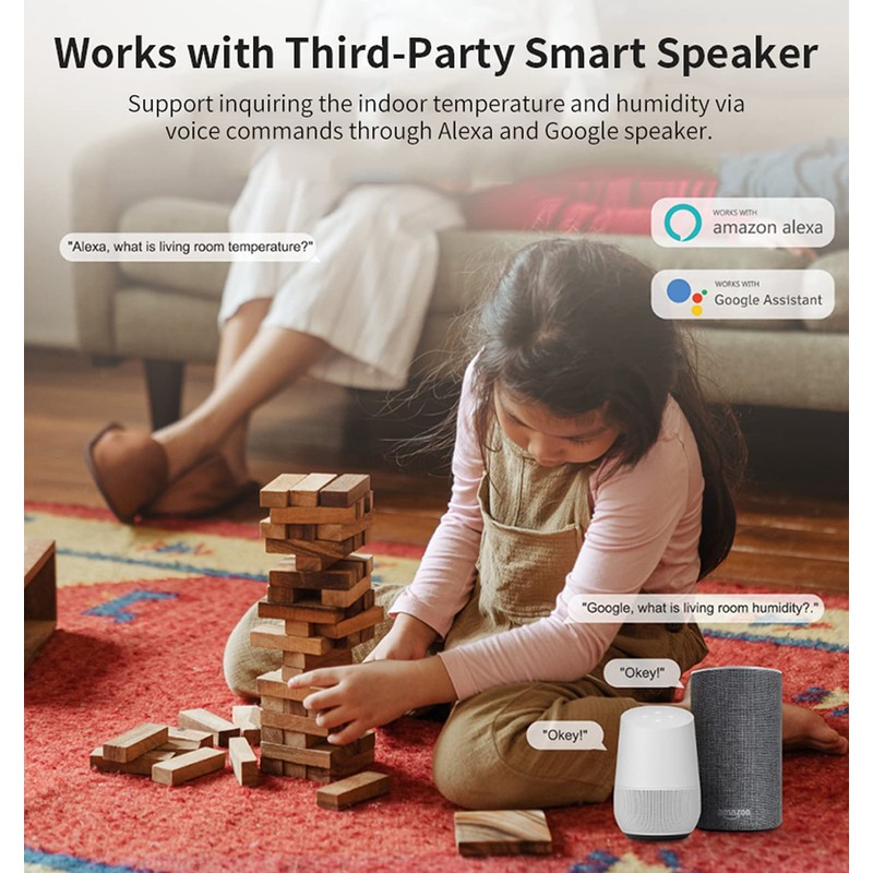 4-Pack WiFi Temperature Humidity Sensor: Wireless Temperature Humidity Monitor with
