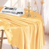 Cobedzy 1 Pack 60 Inch Round Satin Tablecloth Gold Satin