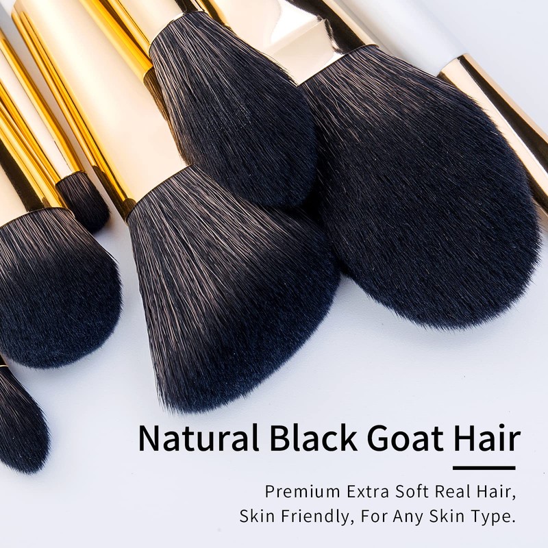 Luxury Enzo Ken Natural Black Goat Hair Makeup Brush Set