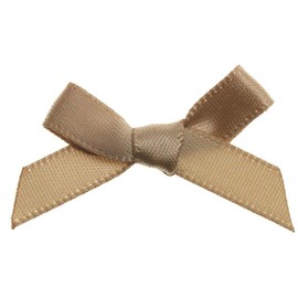 Trucraft 3cm 7mm Satin Ribbon Mini Craft Bows Beige Tan Pack of 20