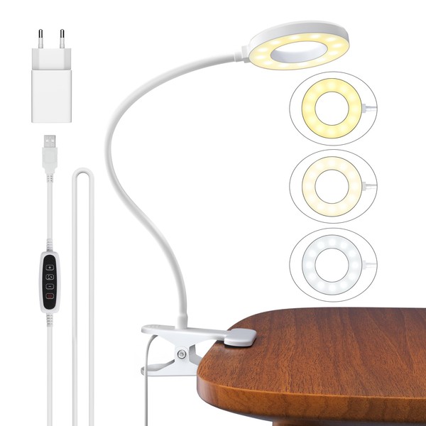 Aisutha Aisutha Leselampe, Schwanenhals Leselampe Bett Augenschutz Klemmlampe mit 3