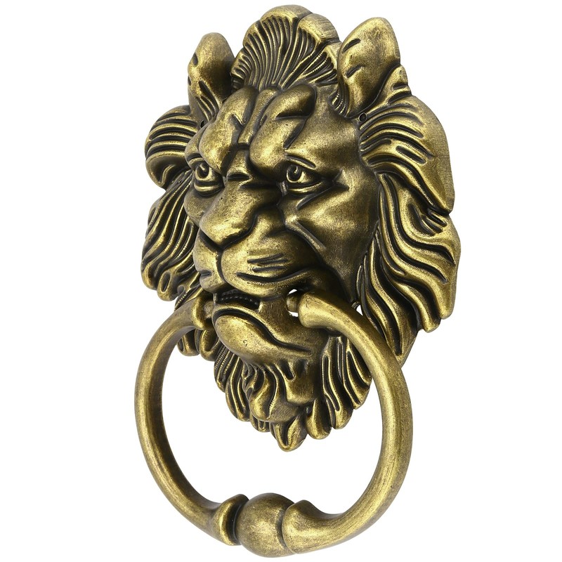 KEILEOHO 2 PCS 6.3 Inches Lion Head Door Knocker, Antique