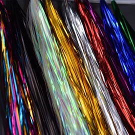 10 Packs 1 mm Wide Crystal Flash Tinsel Flashabou Tinsel Fly Binding Materials for Wet Fly Dry Flies (1 mm - 10 Colours - 10 Packs)