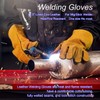 VASTOOLS Welding Accessories,6pc,Chipping Hammer 10.5",Leather Welding Gloves 13.5",6-in-1 Welpers Pliers