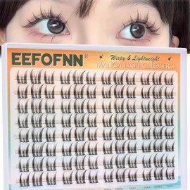 Eefofnn Anime Lash Clusters Wispy Manga Eyelash Clusters Doll Eye Lash Extension Natural C Curly Individual Lashes Spiky Cluster Eyelash Extensions Asian Manhua Cluster Lashes Cosplay Lash Extensions