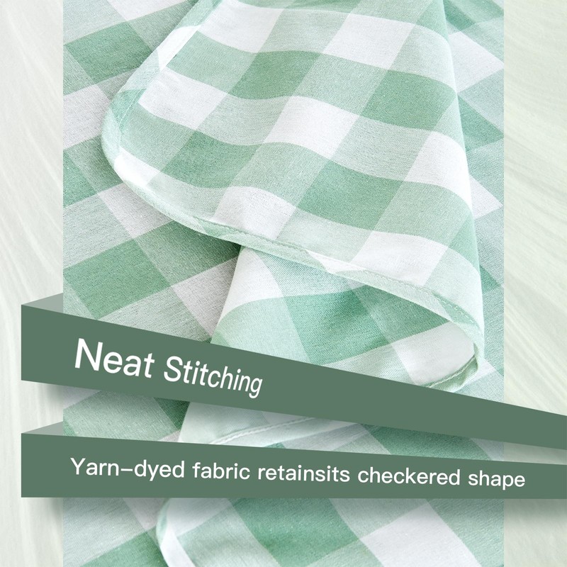 WAITER TREE Rectangle Checkered Tablecloth Water Resistant Spillproof and Washable