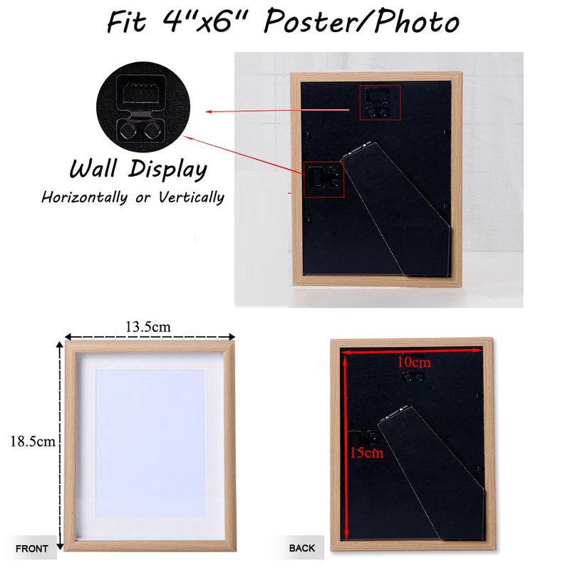 2 Pack Photo Frames 4 x 6 Picture Frame with