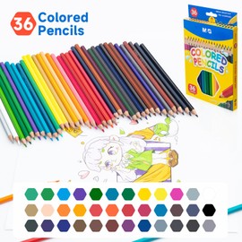 M&G 36-color Colored Pencils Set for Adult Coloring Books, Soft core color pencils,Art Drawing Pencils for Artists Adults Teens Beginner,Ideal for Drawing Blending Shading