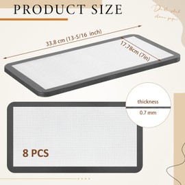 Reallnaive 8 Pcs 13-5/16 x 7 Inch Silicone Mats Compatible with Harvest Right Freeze Dryer Small Silicone Baking Mats Reusable Baking Sheet Durable Easy Clean Liners Trays Drying Liners for Kitchen