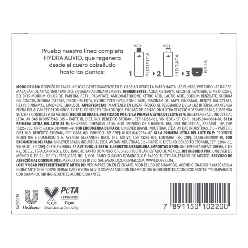 Mascarilla Dove Hydra Alivio 270G