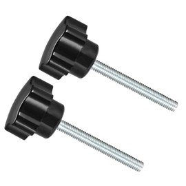 CoCud M6 x 50mm Male Thread 31mm Header Plastic Thumb Screw Grip Hand Knob Screw Bolt Black Stark Clamp Knob for Lathe Machines 2pcs