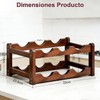 Porta Vinos de Madera 2 Niveles, Estante para Botellas