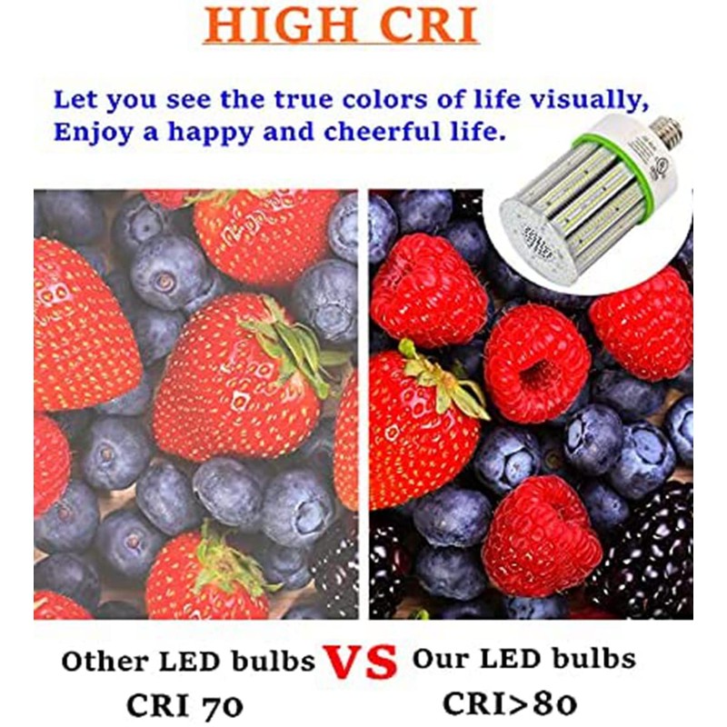 TJBB 2-Pack 80W LED Corn Bulbs,E26/ E39 Base Light,5000K Daylight,LED