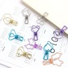 100pcs Binder Clips Cute Flower Shape Metal Hollowed Long Tail