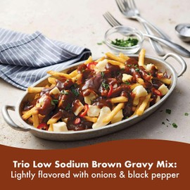 Trio Brown Gravy Mix, Brown Gravy Sauce, Low Sodium Foods, Just Add Water, 16 oz Bag