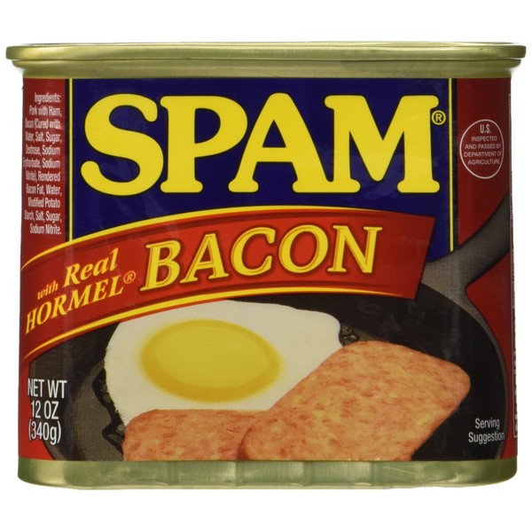 Spam Canned and Packaged Meats WITH BACON, 12 Ounce