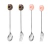MIRKUZI Coffee Spoon & Mocha Spoon 4 Piece Spoon Set,