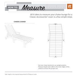 Classic Accessories Montlake Water-Resistant 72 Inch Patio Chaise Lounge Slipcover, Antique Beige, Patio Furniture Covers