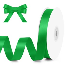 KMER LIFE 5/8" Wide x 50 Yards Green Polyester Satin Ribbon - Perfect for Wedding Decor, Wreaths, Crafts, Gift Wrapping & More