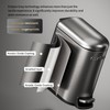 MRBIN Stainless Steel Slim Bathroom Trash Can with Lid, 6L