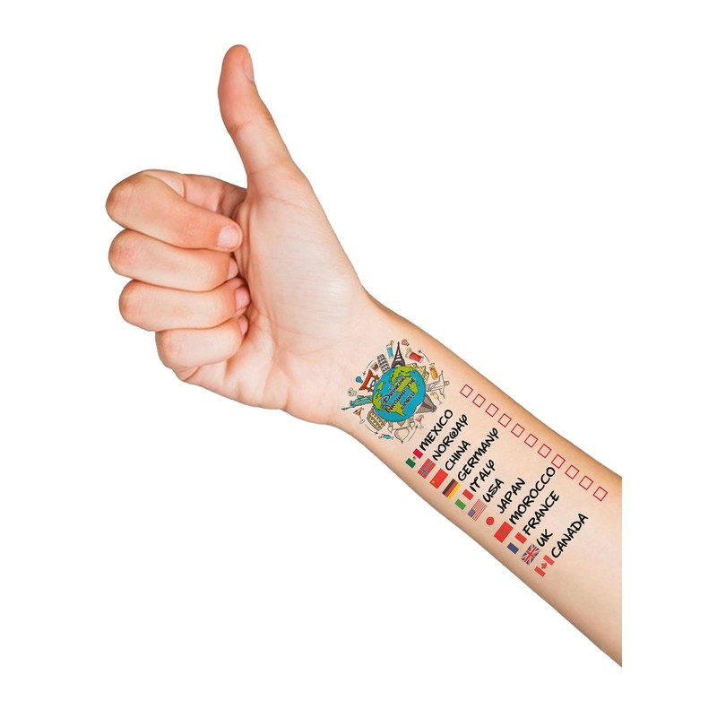 Drinking Around The World - Pack Of 4 Tattoo -