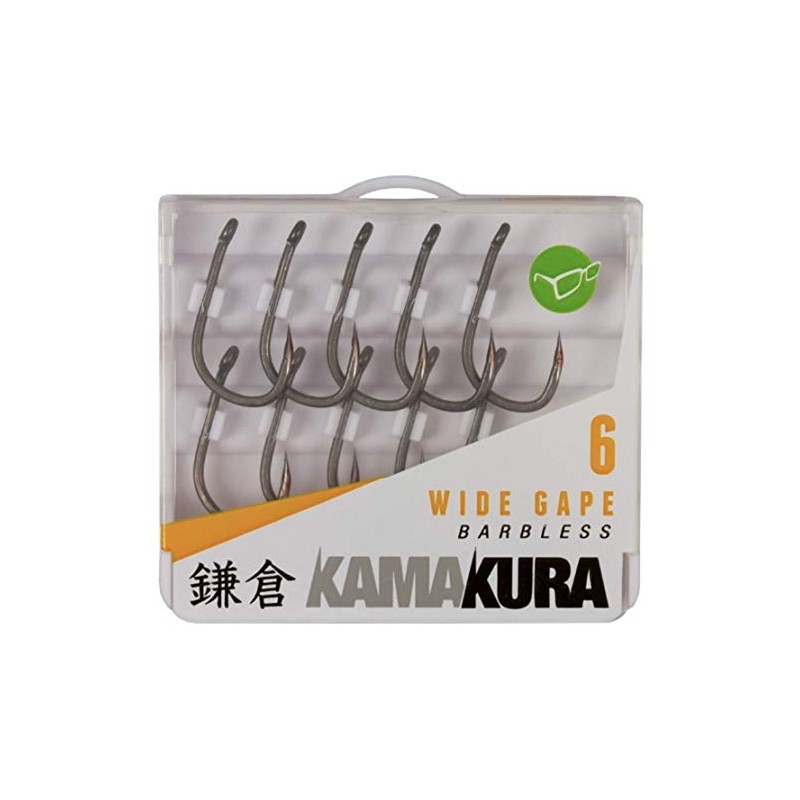 Korda Kamakura Wide Gape Barbless Size 6, High-Carbon Steel, Ultra-Sharp