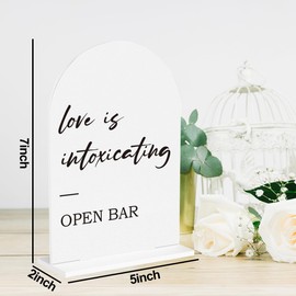 Open Bar Sign, Wedding Engagement Bridal Shower Open Bar Decor for Ceremony Party Reception Table Desk Decor