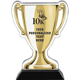 Crown Awards 7" 10K Race Gold Cup Trophies, Custom 10K Running Acrylic Cup Trophy Prime