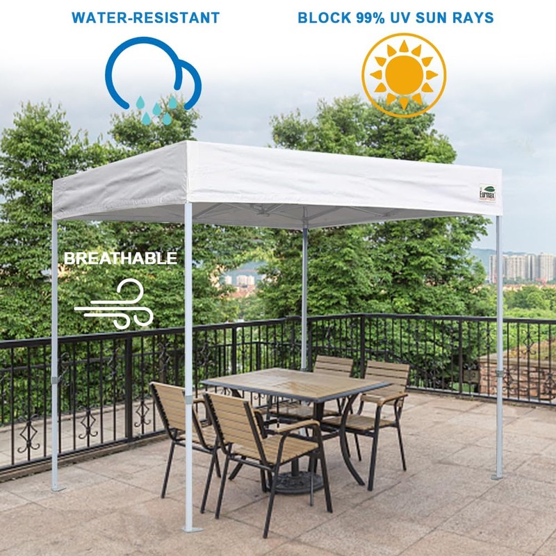 Eurmax USA 8x8 Flat Replacement Canopy Top (Black)