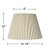 Ivory Linen Knife Pleat Medium Lamp Shade 9" Top x