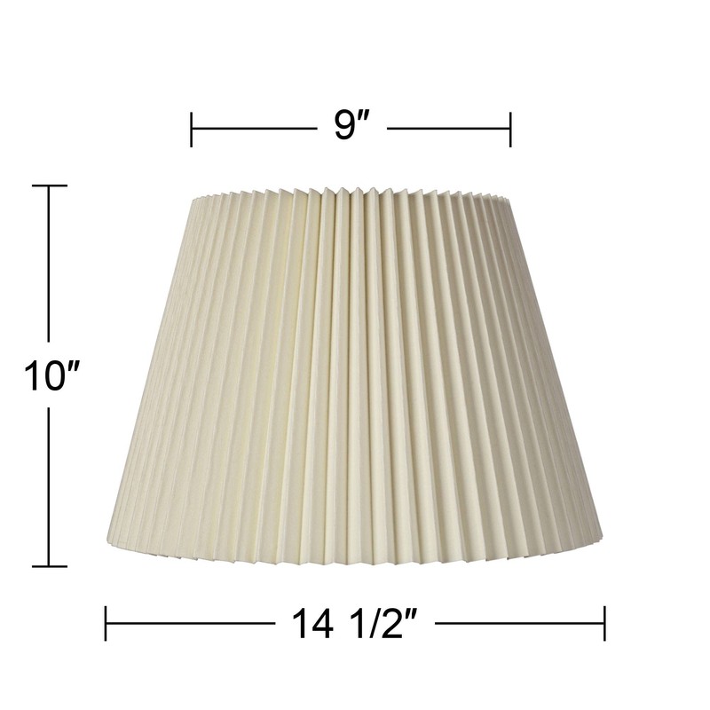 Ivory Linen Knife Pleat Medium Lamp Shade 9" Top x