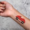 Azeeda 4 x 'Rotes Spielzeugauto' Temporäre Tattoos - Wasserfest, Hautfreundlich