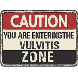 Vulvitis Caution You are Entering Zone Rustic Vintage Look 6" Wide Decal Bumper Sticker for use on Any Smooth Surface