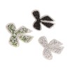 18pcs Bow Knot Rhinestones Patches Silver Black Green Exquisite Iron