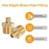 sourcing map 2pcs Hex Nipple Brass Pipe Fitting, 1/8 NPT