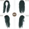 GNIMEGIL Long Curly Wigs for Women Deep Emerald Green Ombre