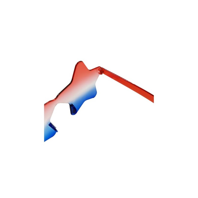 VIGUEUR 2PCS Star Shaped Sunglasses, Patriotic Rimless Design