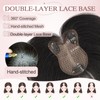 SEGO Human Hair Topper Double-Layer Hand-Stitched Thinning Hair Toppers 360°3D