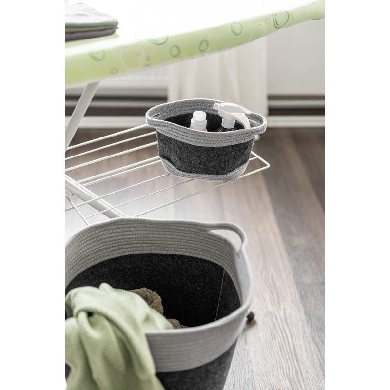 WENKO Bea M Felt Basket with Two White Handles, Made