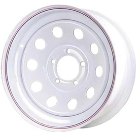 Premium Service 13x4.5 5 on 4.5 Modular Steel Trailer Wheel - White with Pinstripes