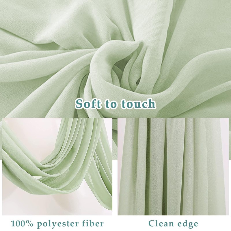 YALLOVE Wedding Arch Draping Fabric, 2 Panel 30" x 236"