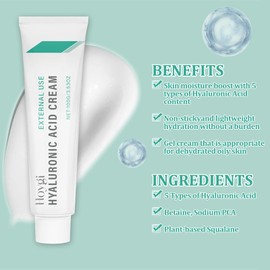 2 Stück Feuchtigkeitscreme Hyaluron Creme Gesicht Hyaluron Serum Hochdosiert Anti Aging Serum Gesicht Feuchtigkeitsserum für Männer und Frauen Hyaluronsäure Creme für Frauen & Männer